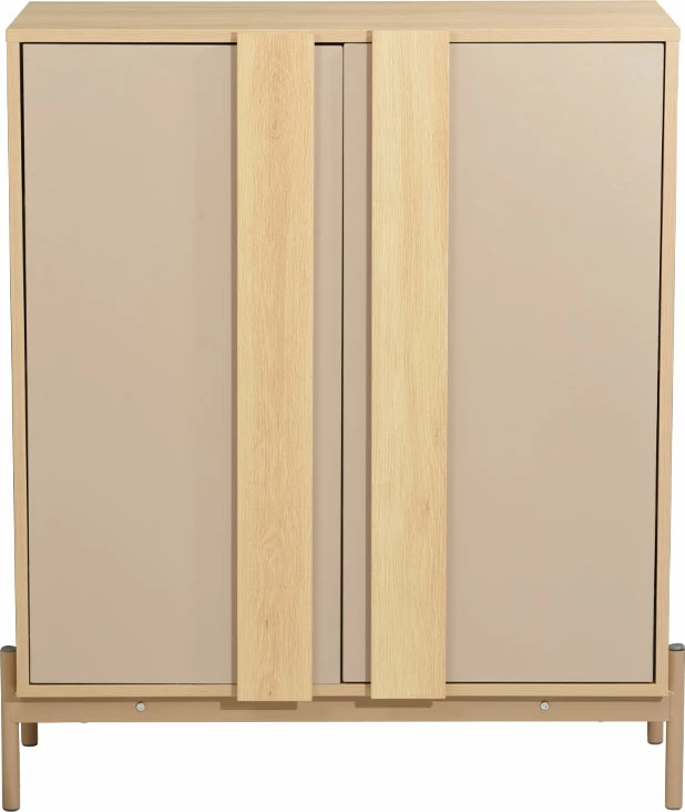 Komodë për këpucë Cappuccino, 2 dyer, 3 rafte, ngjyrë sonoma-latte, 84.4x36.5x97cm