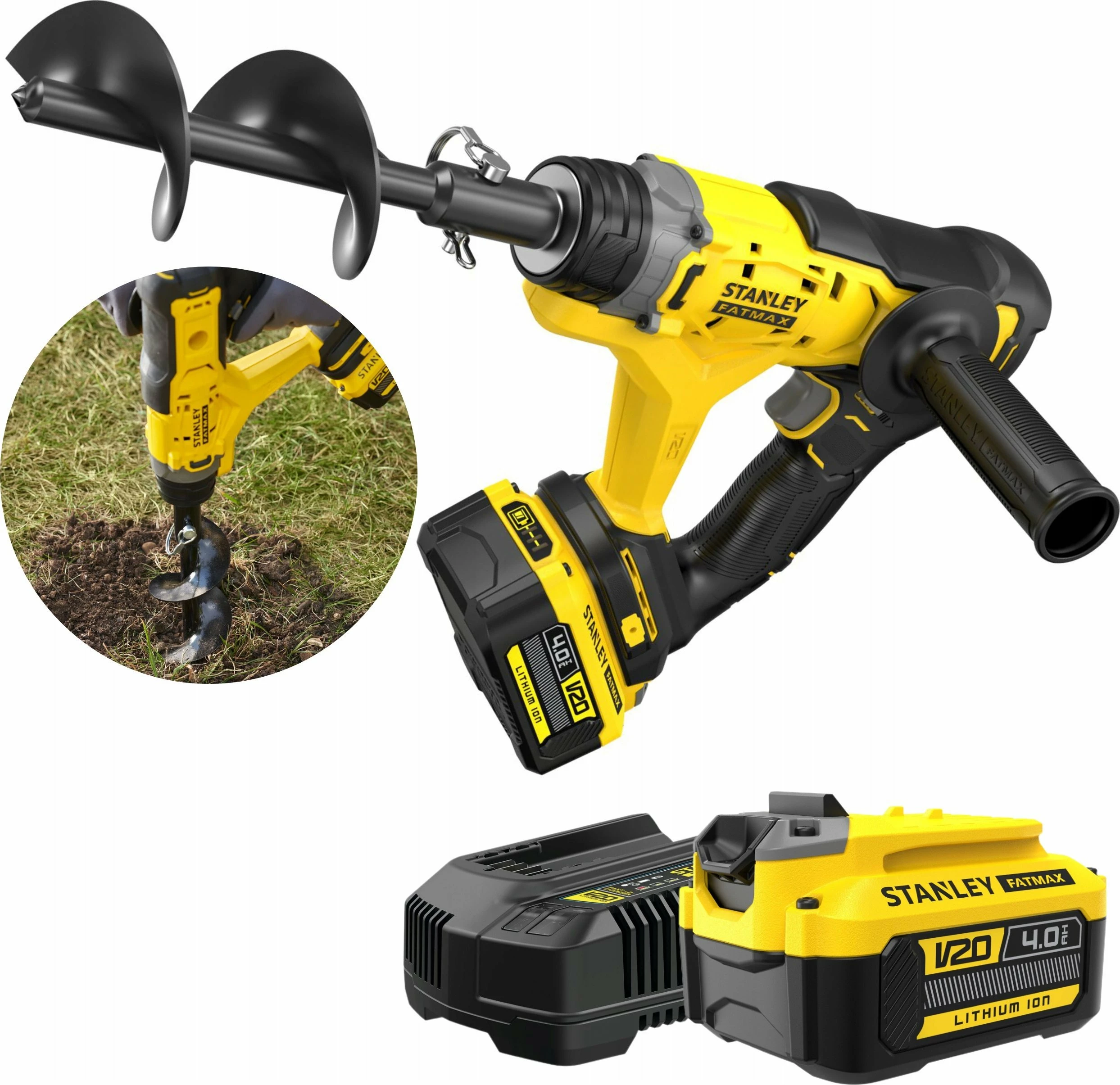 Shpuese vrimash toke Stanley FatMax V20 SFMCGA75M1 18V, 1x 4.0Ah, me auger 76x155mm
