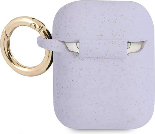 Mbështjellës Guess GUA2SGGEU për AirPods 1/2, silikon, vjollcë me shkëlqim