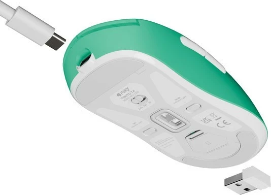 Maus wireless Fury Tanto T4, 12000 DPI, 7 butona, miętowa