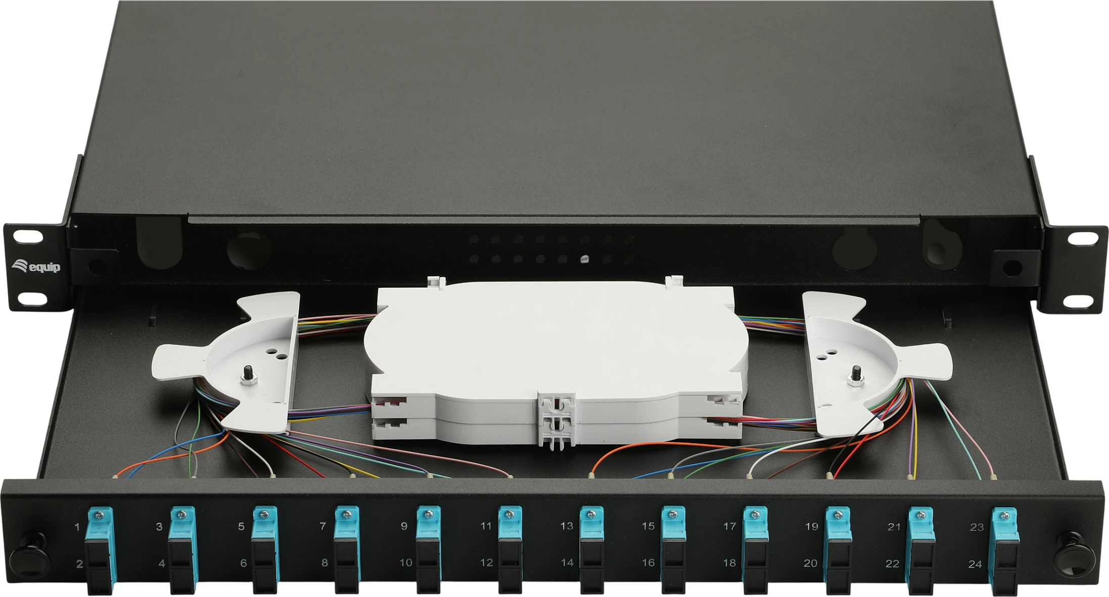 Patch panel optik EQUIP LWL-Spleißkasten, 12-Port SC Duplex OM3, 1U Rack, i zi