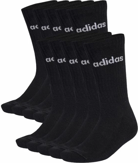 Çorape crew adidas Cushioned Linear KF9092, të zeza, 10 palë