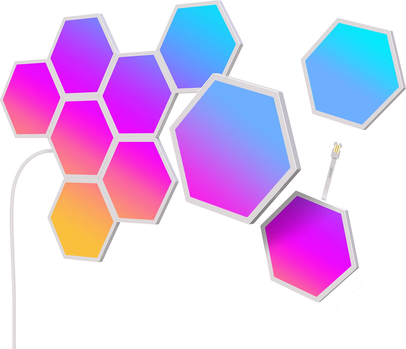 Panele drite LED smart Govee Glide Hexa, RGBIC, set 10 copë