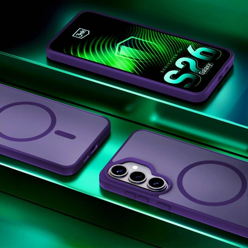 Kapak telefoni 3mk Smoke MagCase për Samsung Galaxy S26, vjollcë