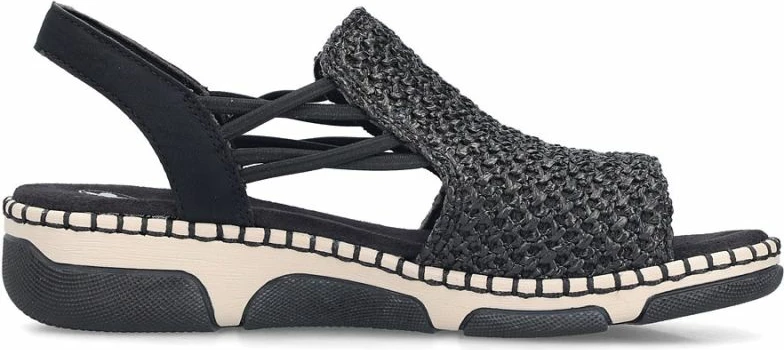 Sandale platforme femra Rieker 66241-00, të zeza