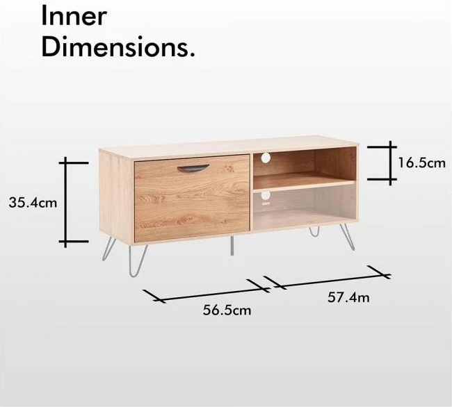 Komodë TV VONHAUS Capri MPN 3000032 120×40×53 cm, ngjyrë lisi