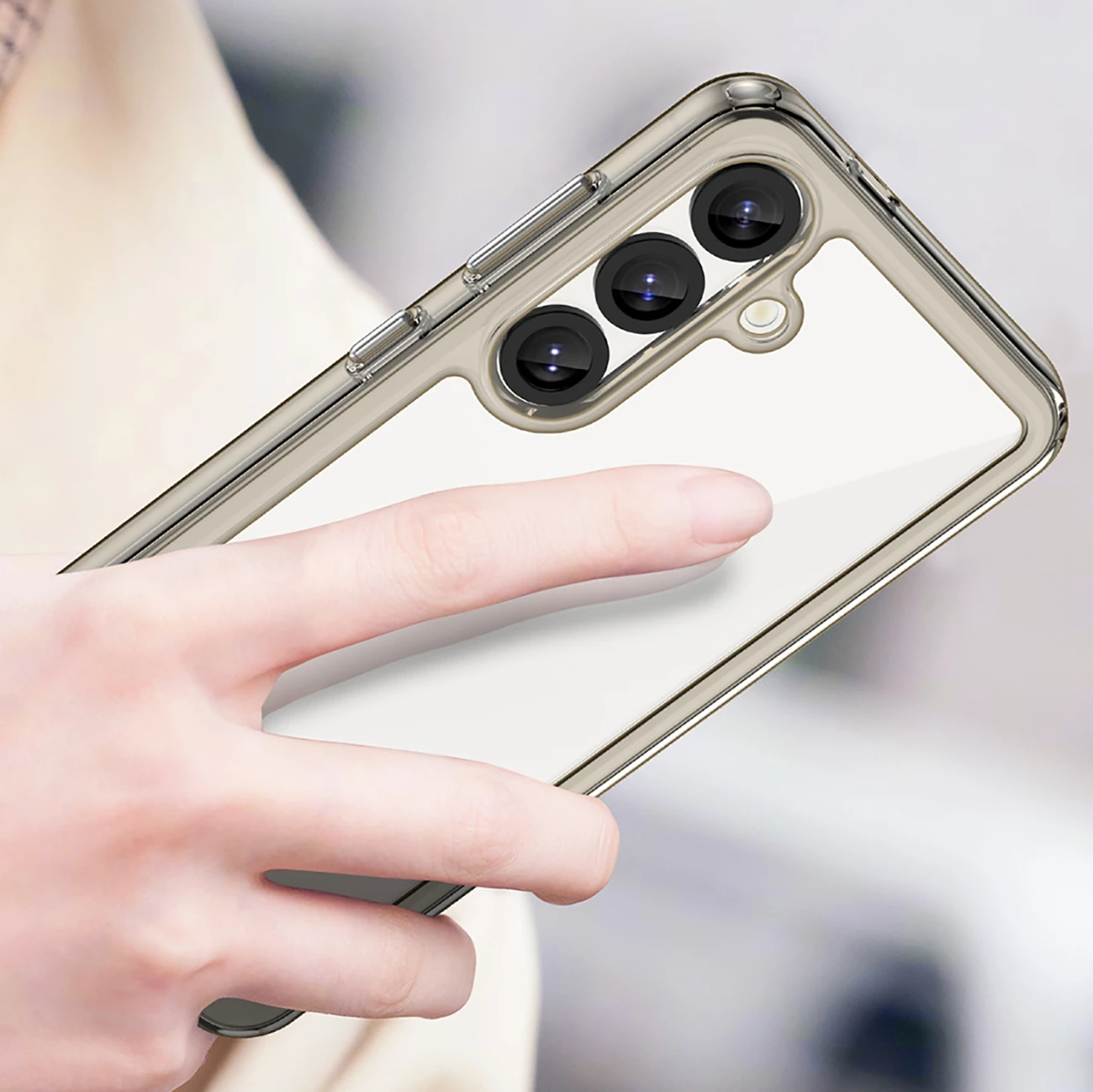 Mbështjellës Hurtel Outer Space Case për Samsung Galaxy S25 Edge, gjysmë-transparent, i zi