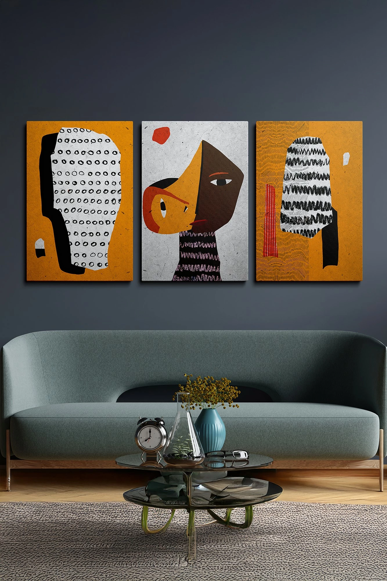 Pikturë dekorative në kanavacë (3 copë), Wallity, Ersycnvs7, 50x70cm