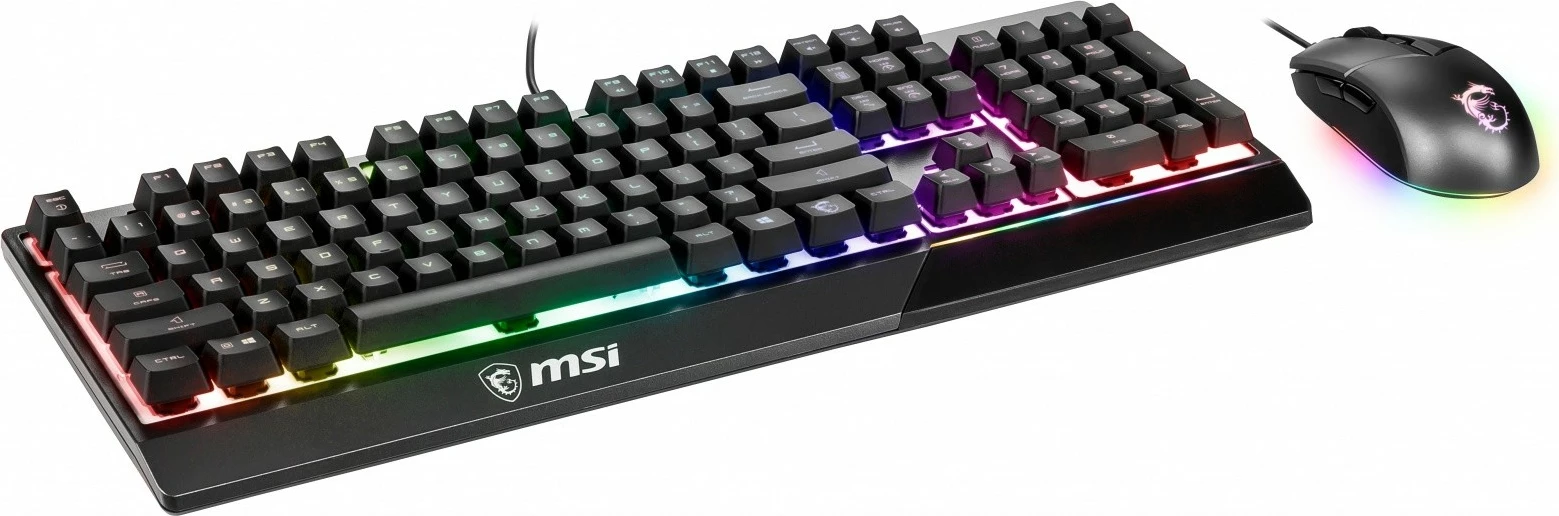 Kasë tastierë MSI Vigor GK30 me maus Clutch GM11, RGB, me kabllo, e zezë, set