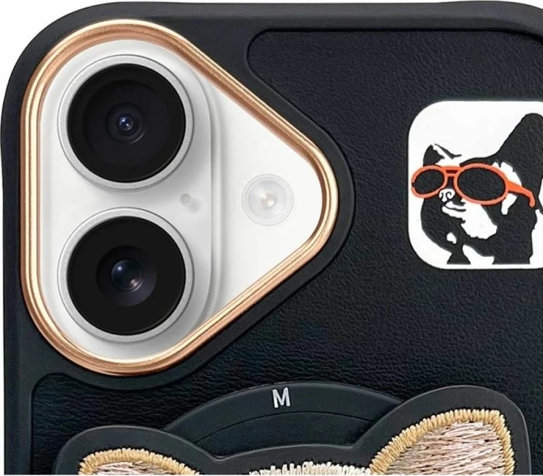Kapak telefoni Nimmy Glasses Cool Dog MagSafe për iPhone 16, i zi