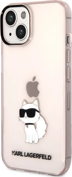 Mbështjellës Karl Lagerfeld KLHCP14MHNCHTCP për iPhone 14 Plus 6.7", Choupette, Rozë