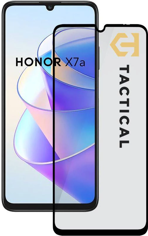 Xham i kalitun mbrojtës Tactical Full Glue 5D për Honor X7A 0.33mm 9H, i zi, set me aksesorë instalimi