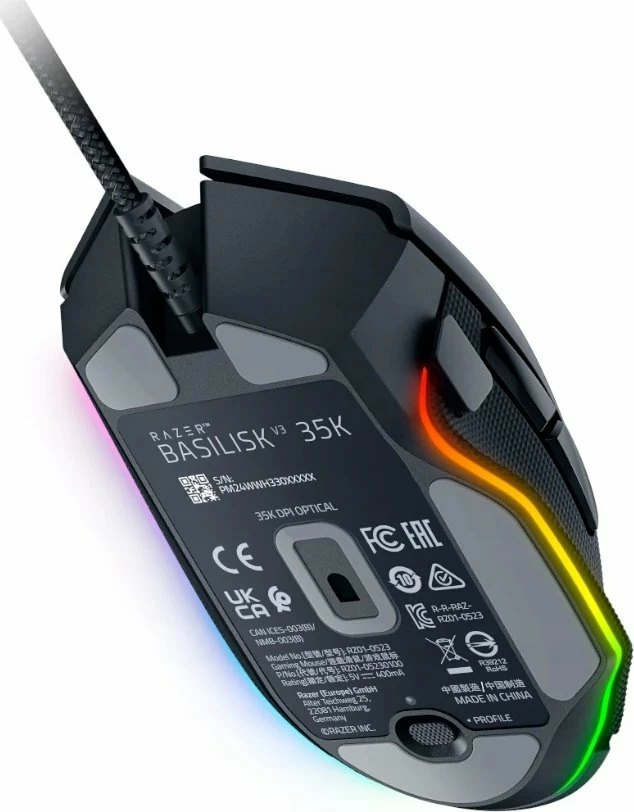 Maus gaming Razer Basilisk V3 Pro 35K RZ01-05240100-R3G1, 35000 DPI, 11 butona, RGB, wireless/USB, zi