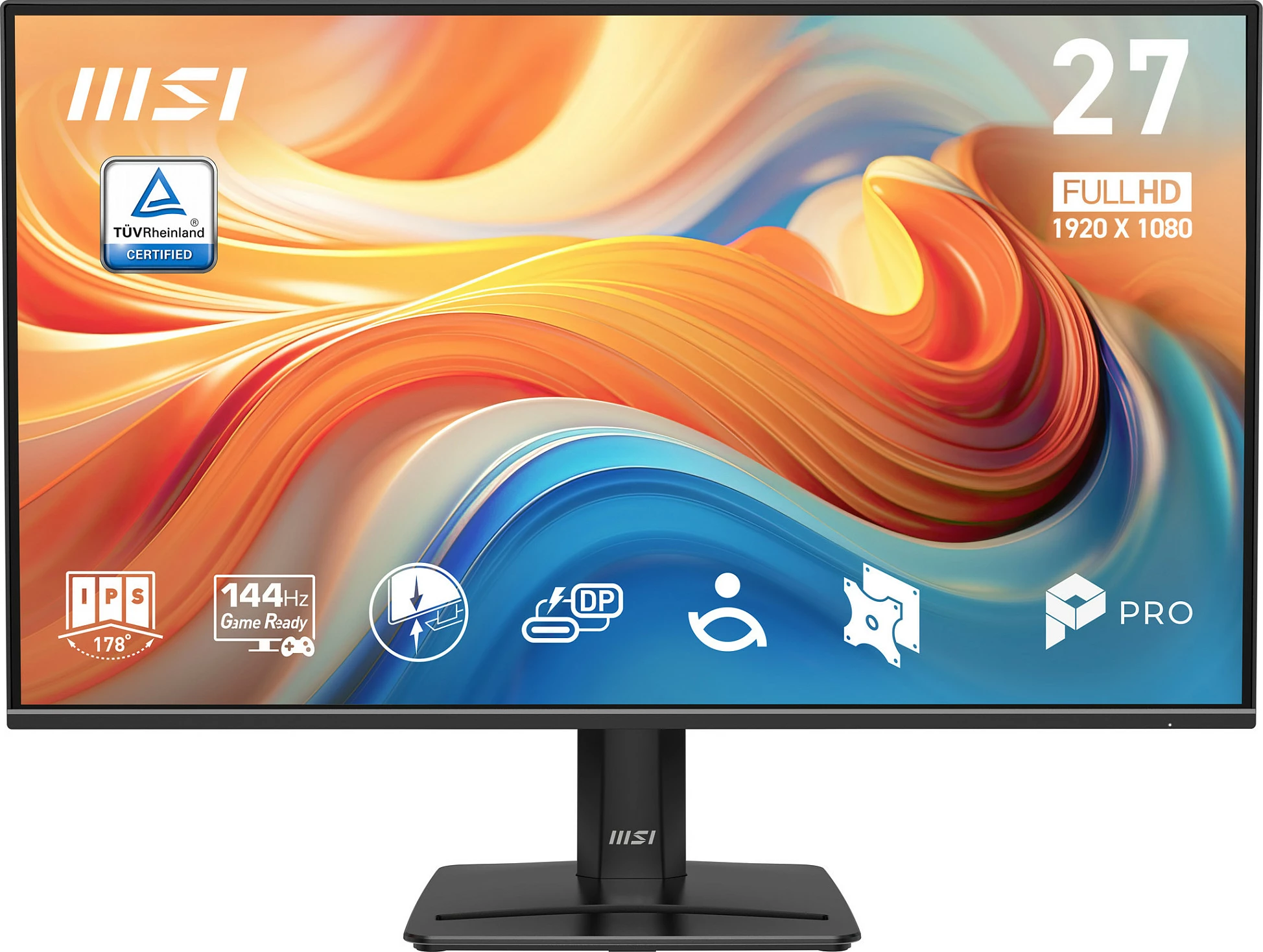 Monitor MSI PRO MP272 E14C, 27", Full HD IPS, 144Hz, HDMI/DisplayPort, i zi