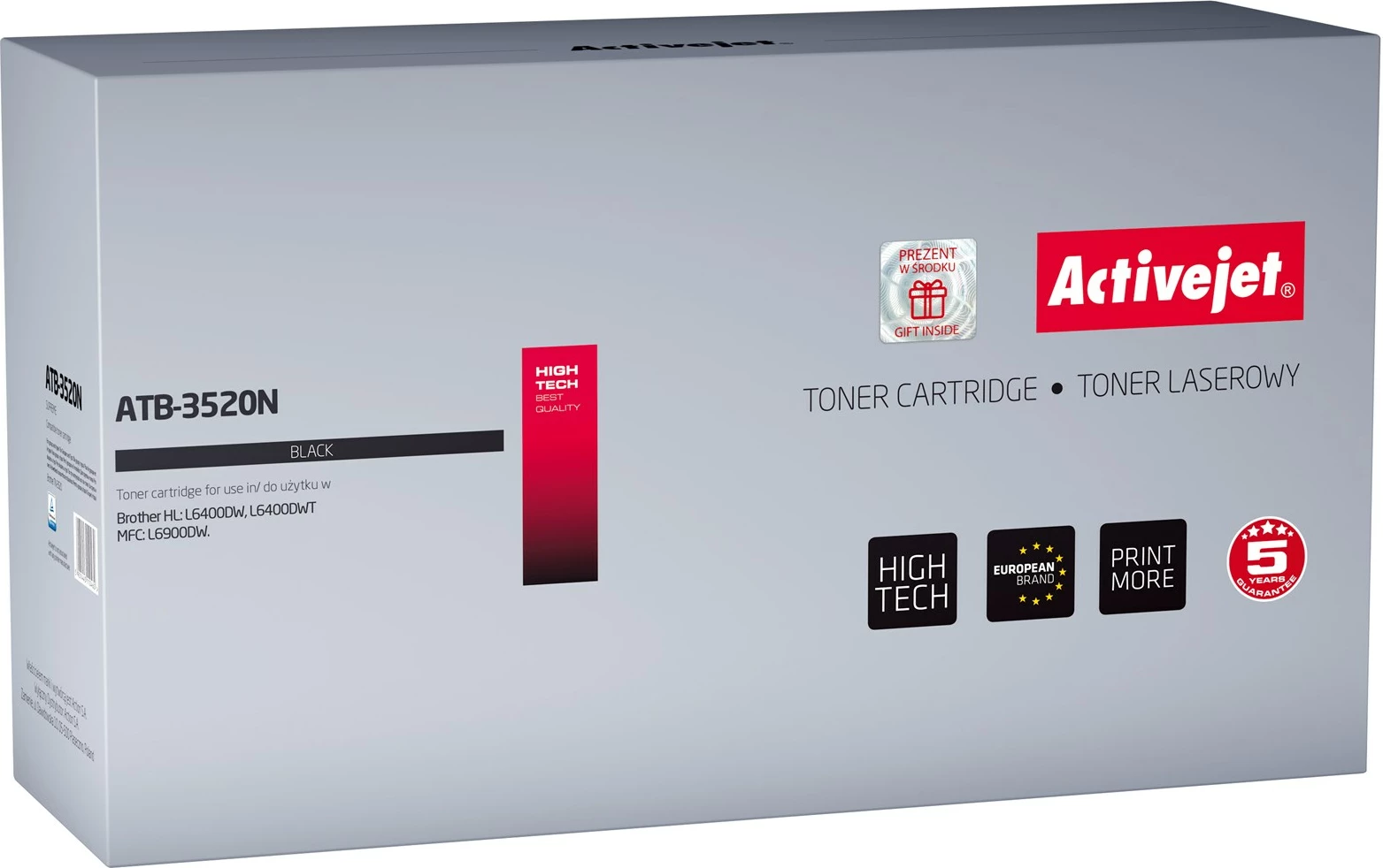 Toner zëvendësues Activejet ATB-3520N për printer Brother, i zi