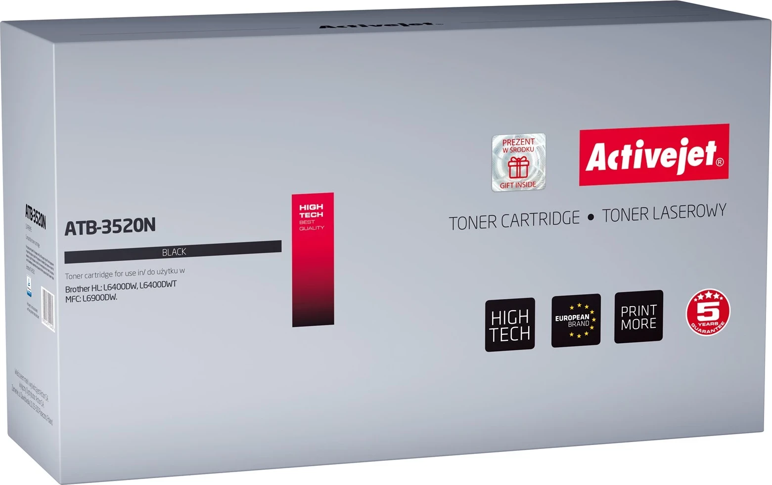 Toner zëvendësues Activejet ATB-3520N për printer Brother, i zi