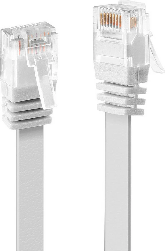 Kabllo rrjeti LINDY 47501 Cat6, 1m, RJ45, flat, e bardhë