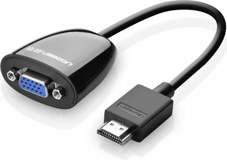 Adapter HDMI në VGA UGREEN 40253 1080p 25cm, i zi, me kuti