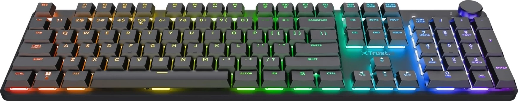 Tastierë Trust GXT 868 Torix, Gaming, USB + RF Wireless + Bluetooth, QWERTY, US English, E zezë