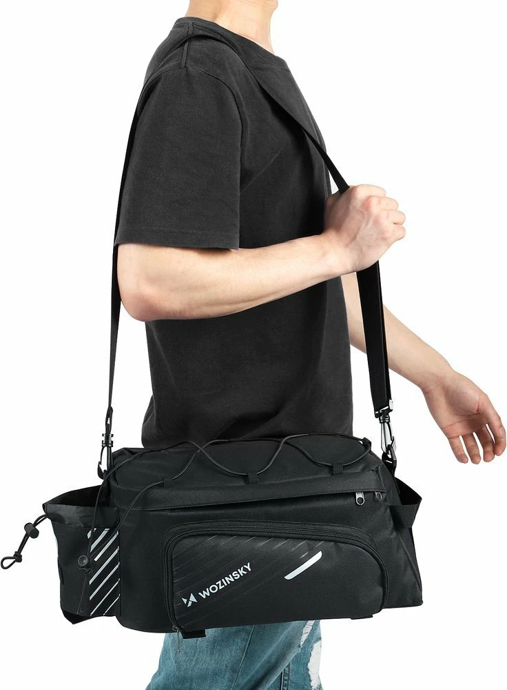 Çantë bagazhi për biçikletë Wozinsky WBB22BK, 9L, me rrip shpatulle, e zezë
