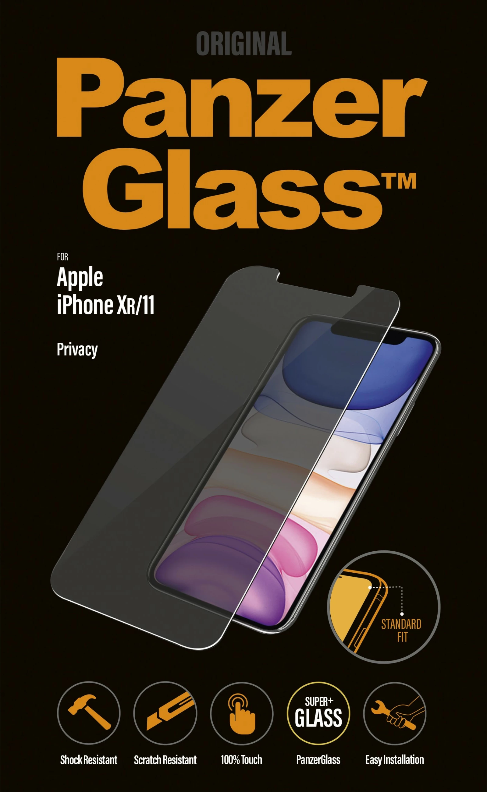 Mbrojtës ekrani PanzerGlass për iPhone 11/Xr, privacy
