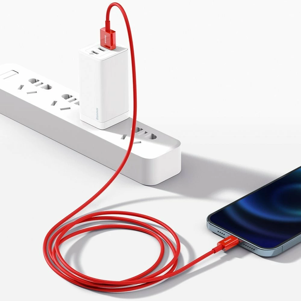 Kabllo Baseus Superior CALYS-A09, USB në Lightning, 1m, 2.4A, Kuqe