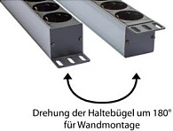 Zgjatues rryme 19" GoodConnections GC-N0087, 8x Type F (Schuko), 1.8m, me switch, zi/argjendtë