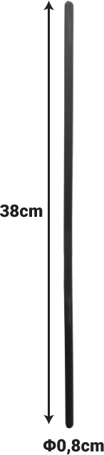 Shufër zëvendësuese për karrige regjisori, PP, e zezë, 0.8x38cm, set prej 2 copësh