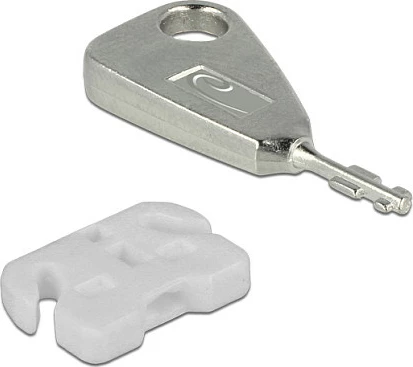 Bllokues porti USB-A DeLOCK 20648, set me çelës, argjend/bardhë