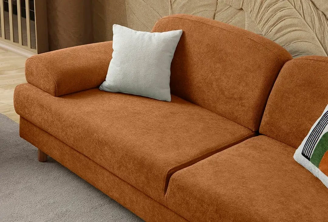 Divan-krevat 3 vendësh, Aries, ngjyrë e kuqe tjegulle, Atelier del Sofa