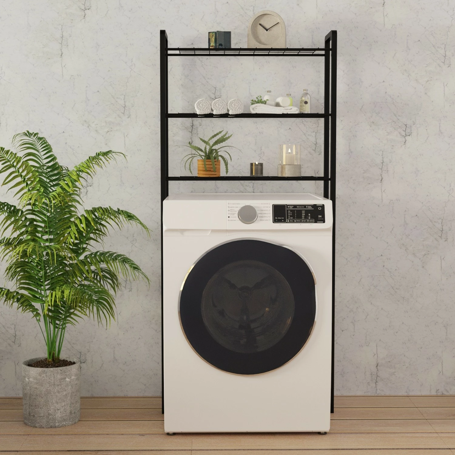 Dollap për lavatriçe, ngjyrë e zezë, Skye Decor, Nigel