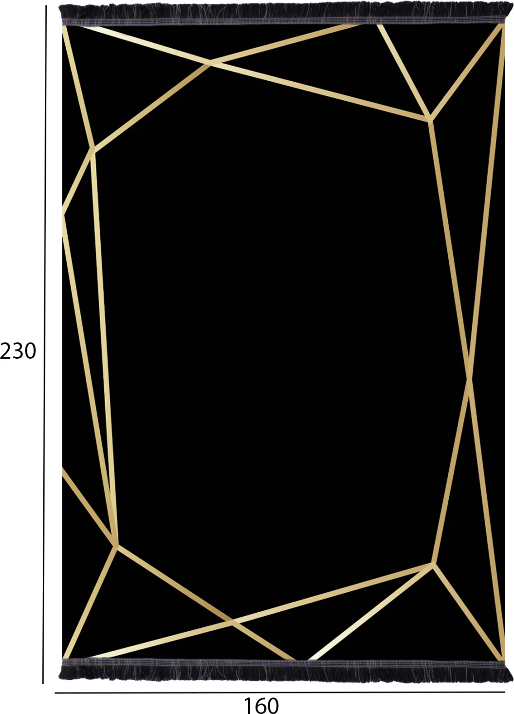 Tepih modern JOSIANE, ngjyrë zi-ari, me fransha, FH7675.30, 160x230 cm