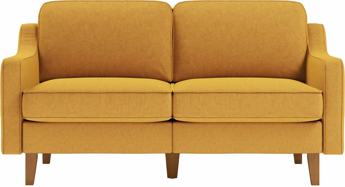 Divan dy-vendësh Robin 2, ngjyrë mustard dhe arr, Atelier del Sofa