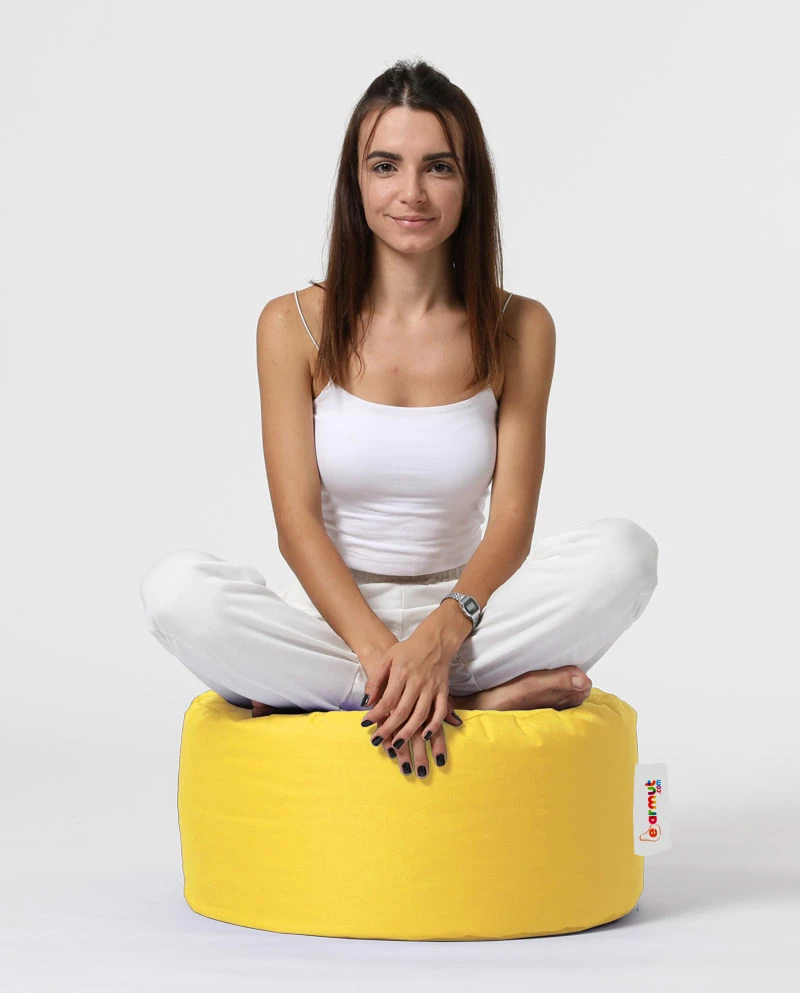 Puf kopshti i rrumbullakët, ngjyrë e verdhë, Atelier del Sofa