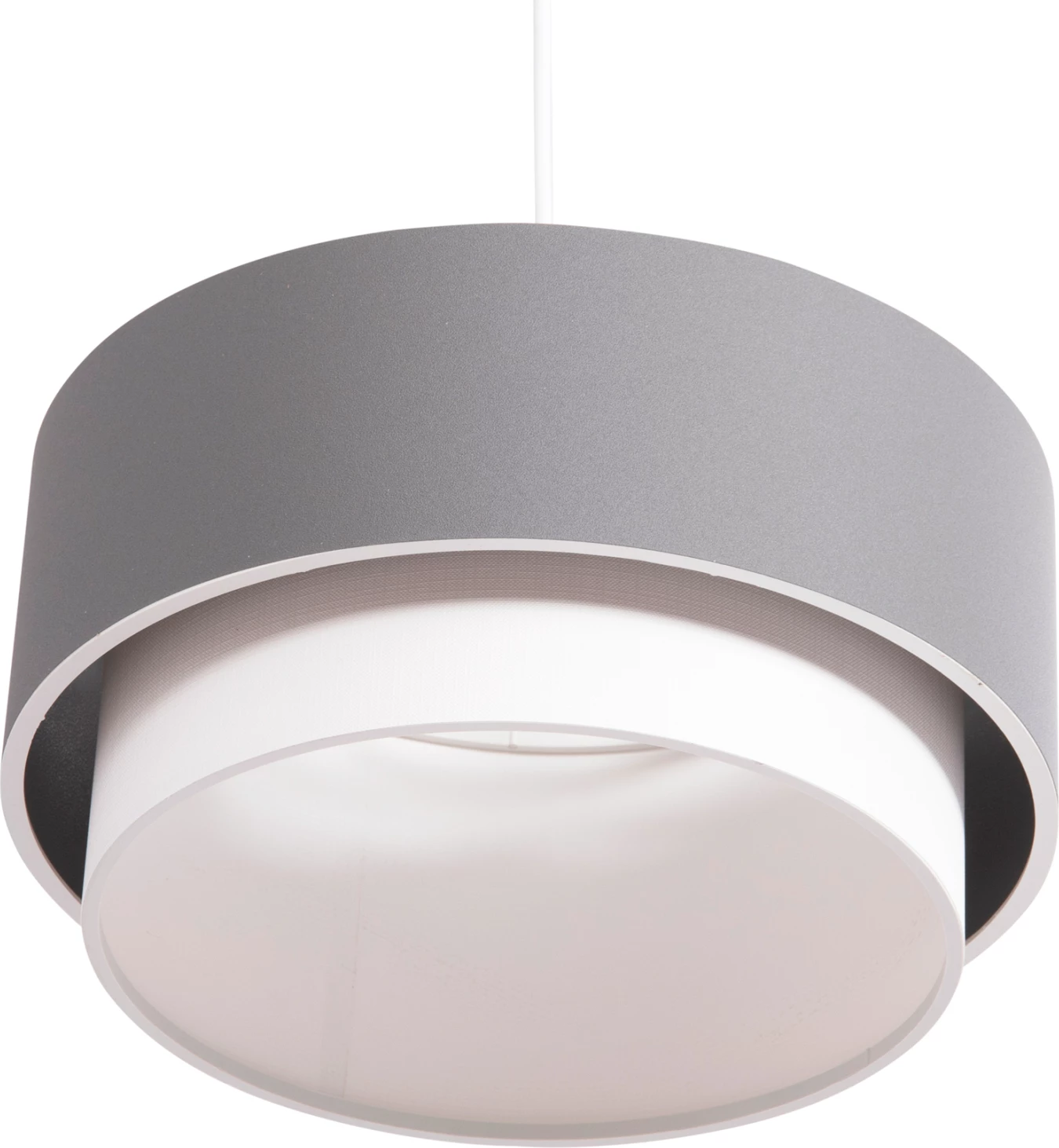 Llambë varëse cilindrike KRIKS FH4706.01 PVC ngjyrë bardhë-gri Φ30x70Hcm.