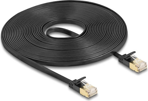 Kabllo rrjeti DeLOCK RJ45 Cat7, 7.5 m, e sheshtë, U/FTP, e zezë