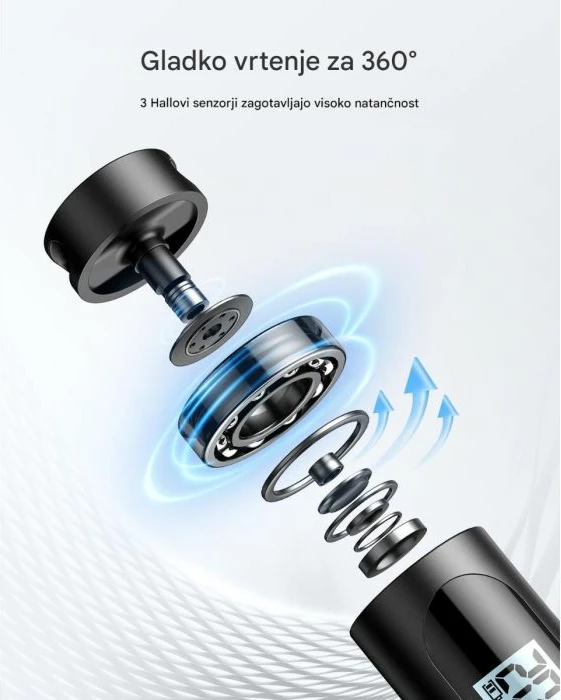 Litar kërcimi smart RENPHO R-Q008 wireless Bluetooth me ekran, 3 m i rregullueshëm, me topa pa litar + litar, i zi (set)