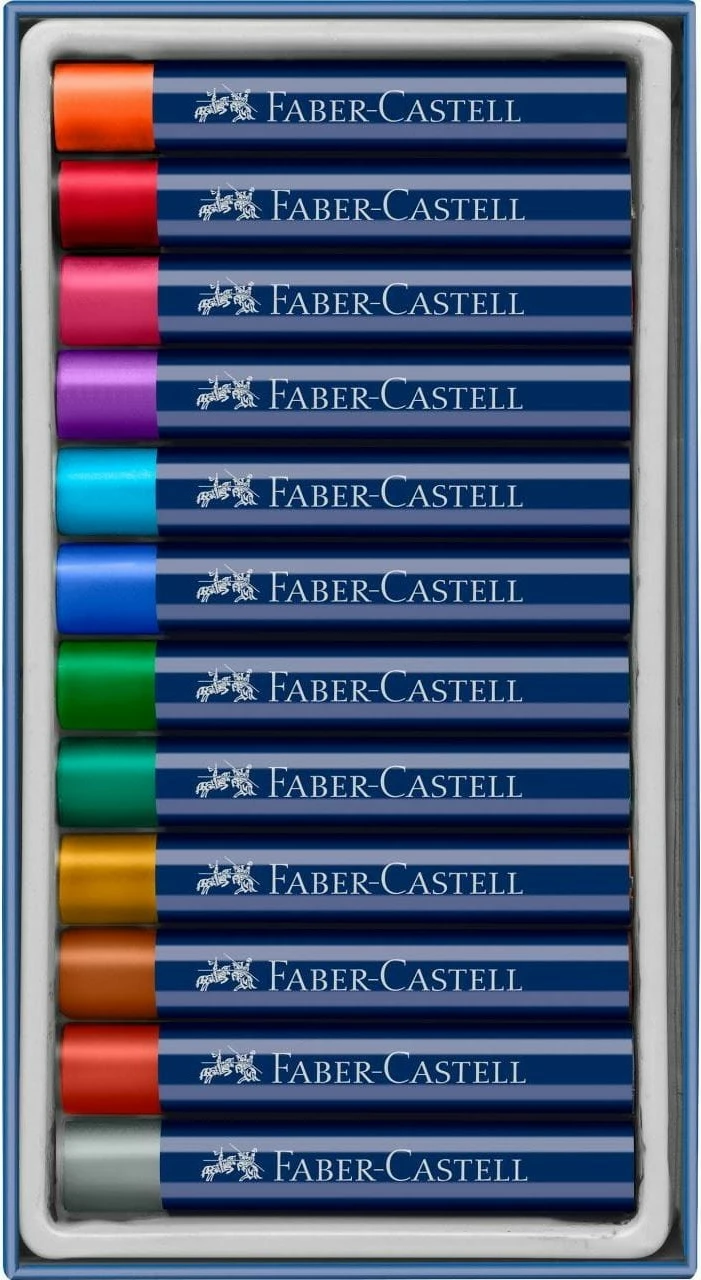 Pastelë me vaj Faber-Castell 127014, 12 ngjyra metalike, multikolor