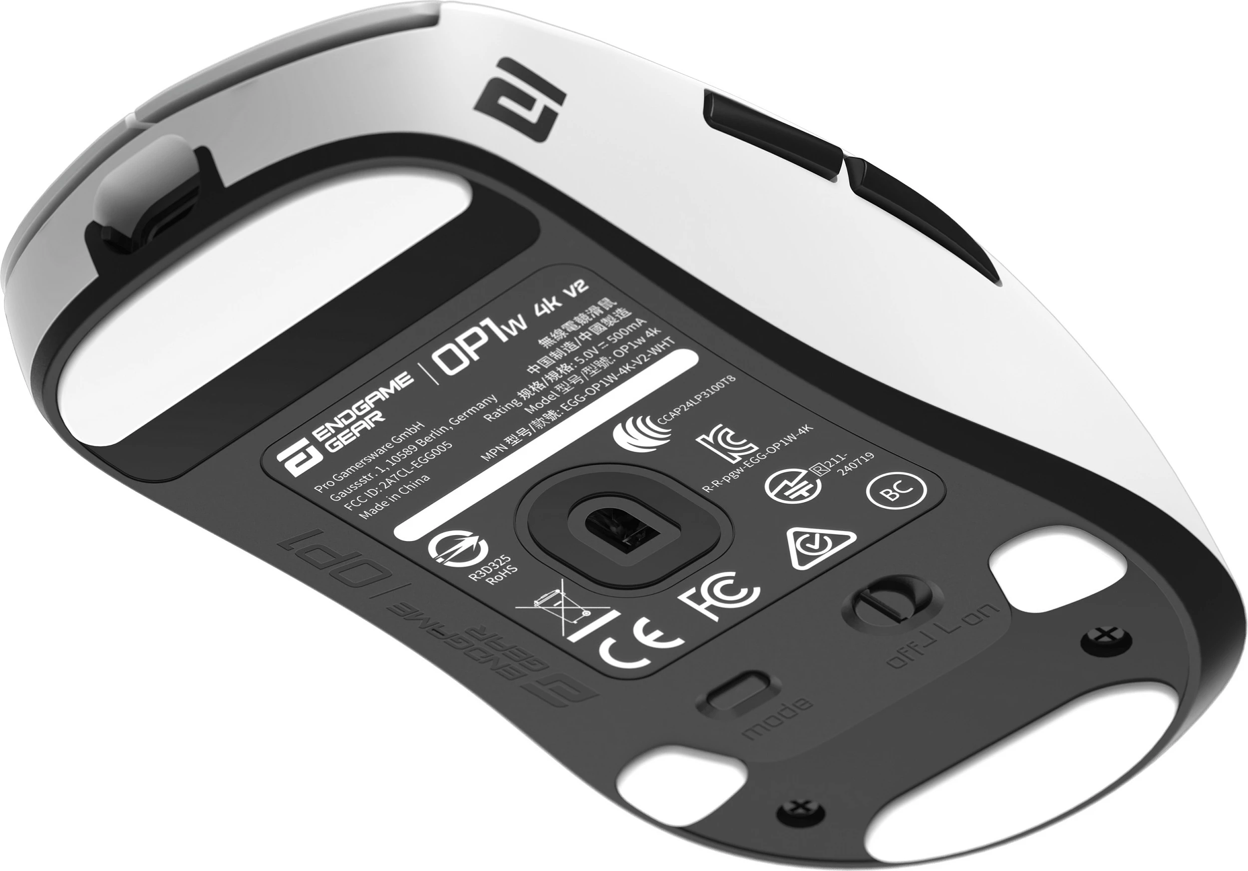 Maus gaming Endgame Gear OP1w 4K v2, wireless, 4000 Hz, e bardhë
