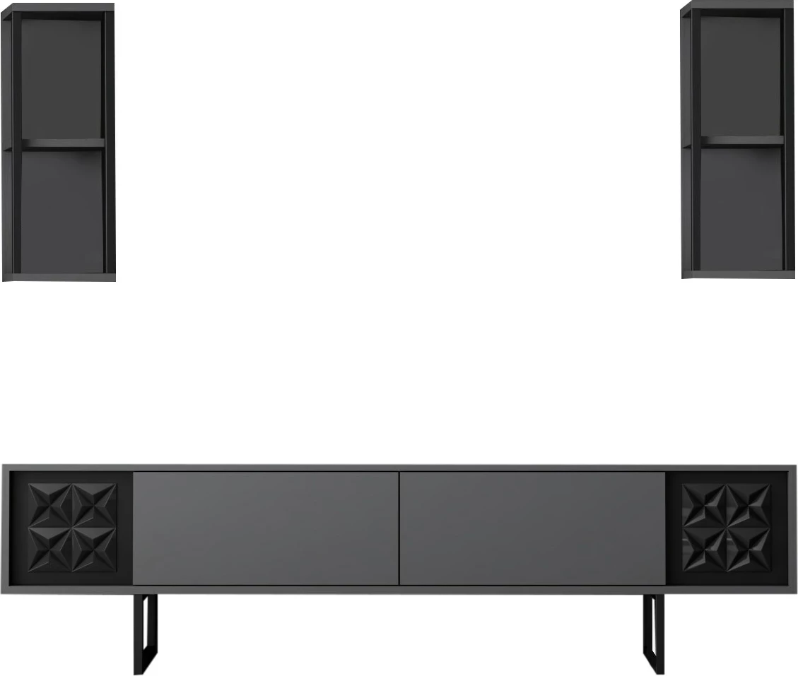 Komodë TV Hanah Home, vijë e zezë, antracit, e zezë
