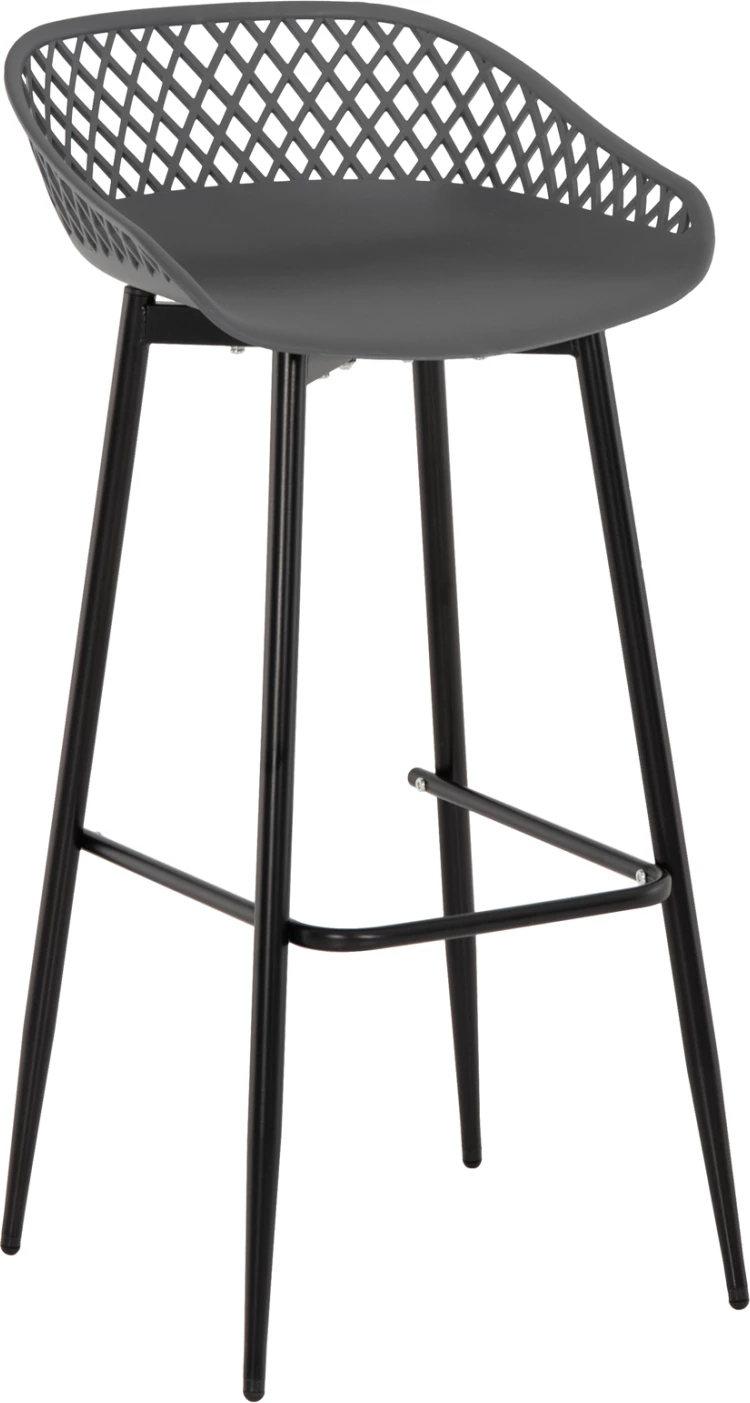 Karrige për bar AVAYA FH8686.20, polipropilen gri, këmbë metalike të zeza, 46x48x99H cm