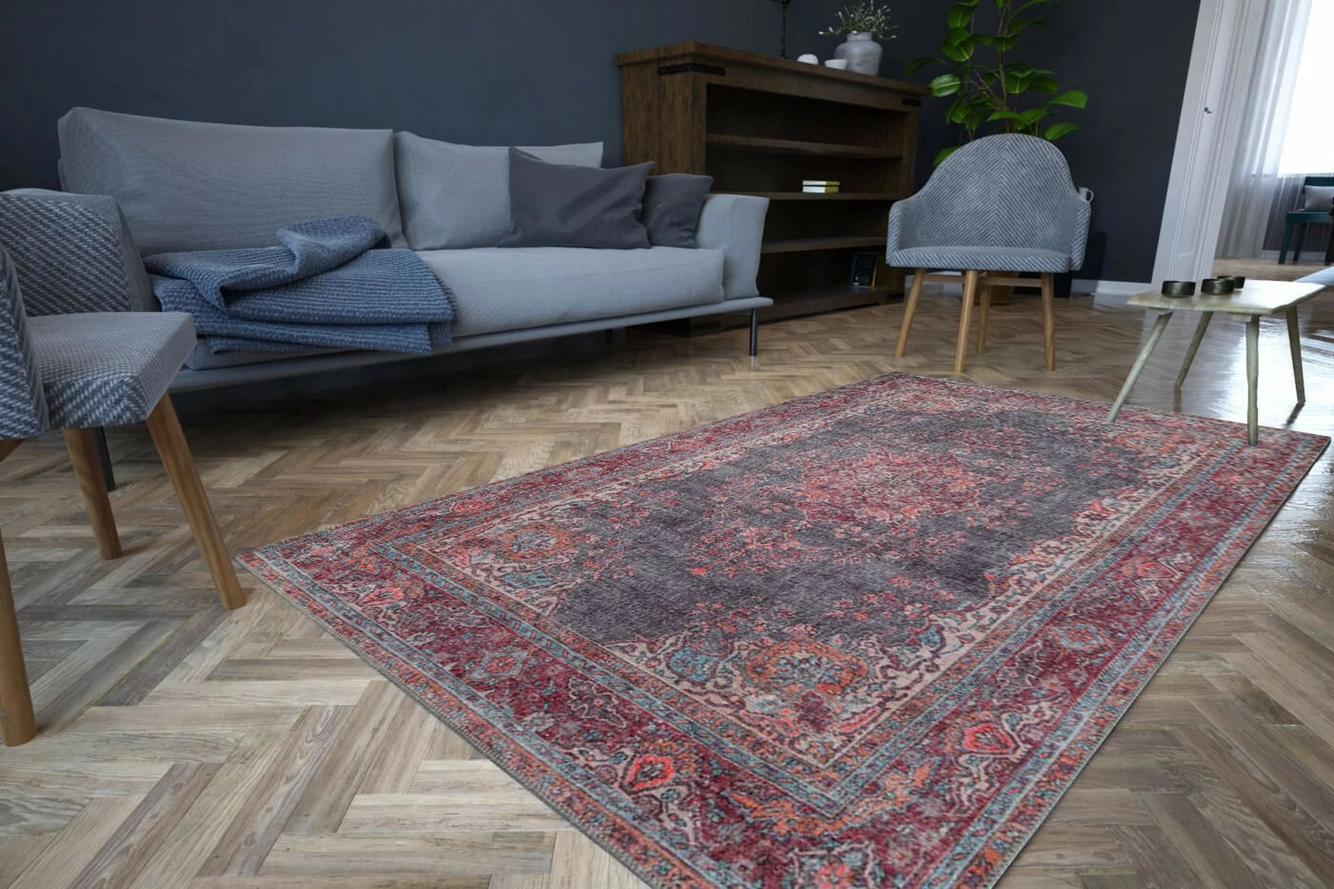 Qilim Conceptum Hypnose, Blues Chenille, rustic AL 93, 210x310cm