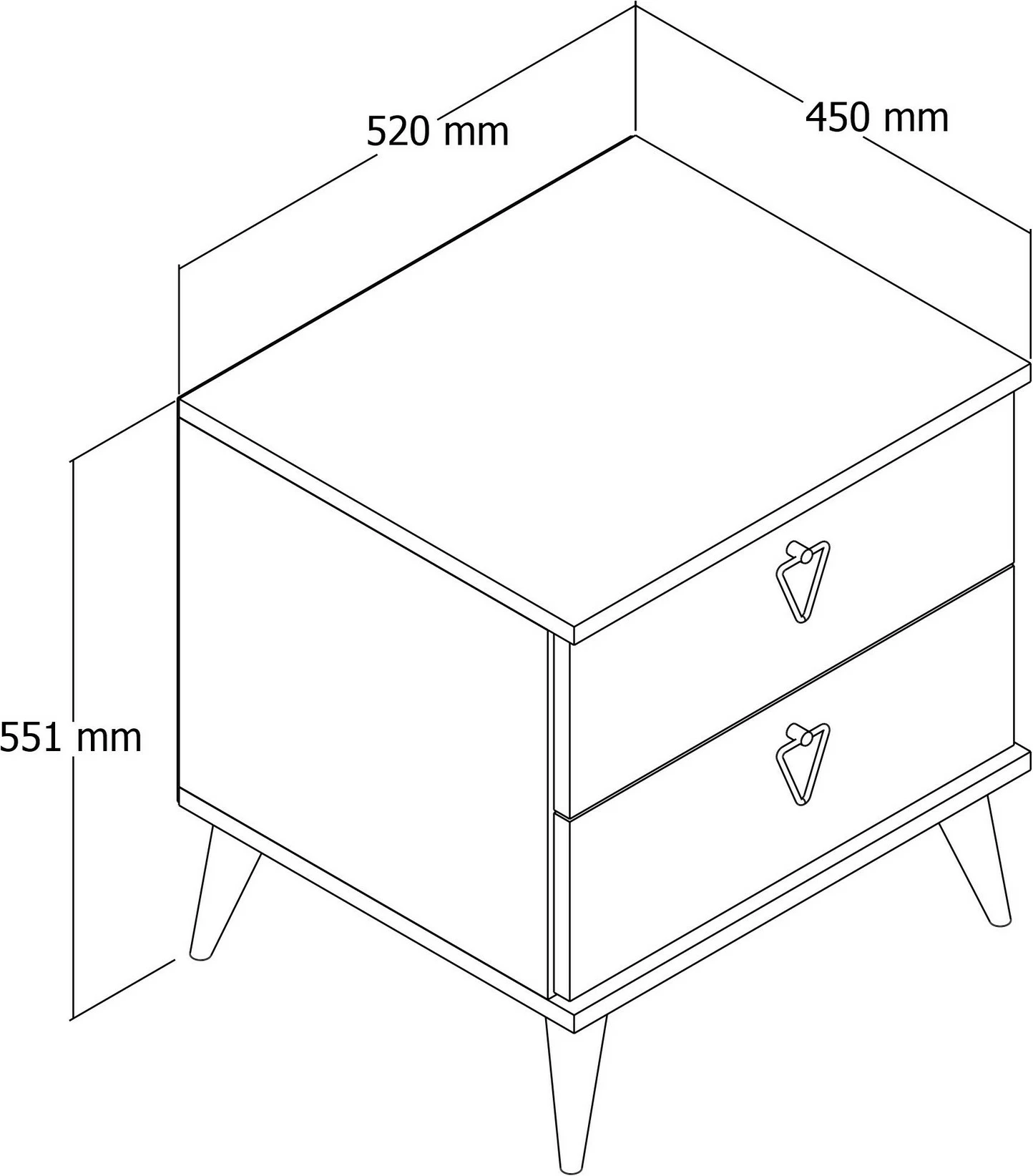 Komodinë natës Hanah Home, Versa-Ce 3634, e bardhë