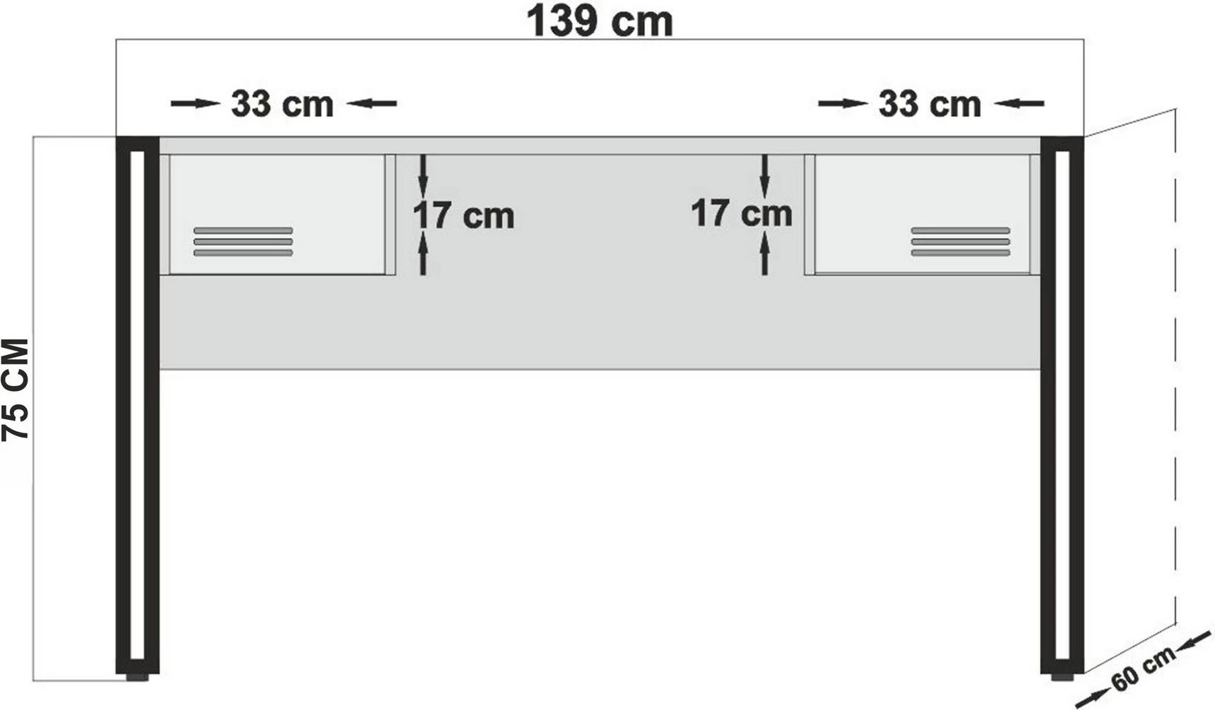 Set mobiljesh për dhomë studimi, Hanah Home, COSMO-TKM.10, ngjyrë Atlantic Pine dhe e zezë