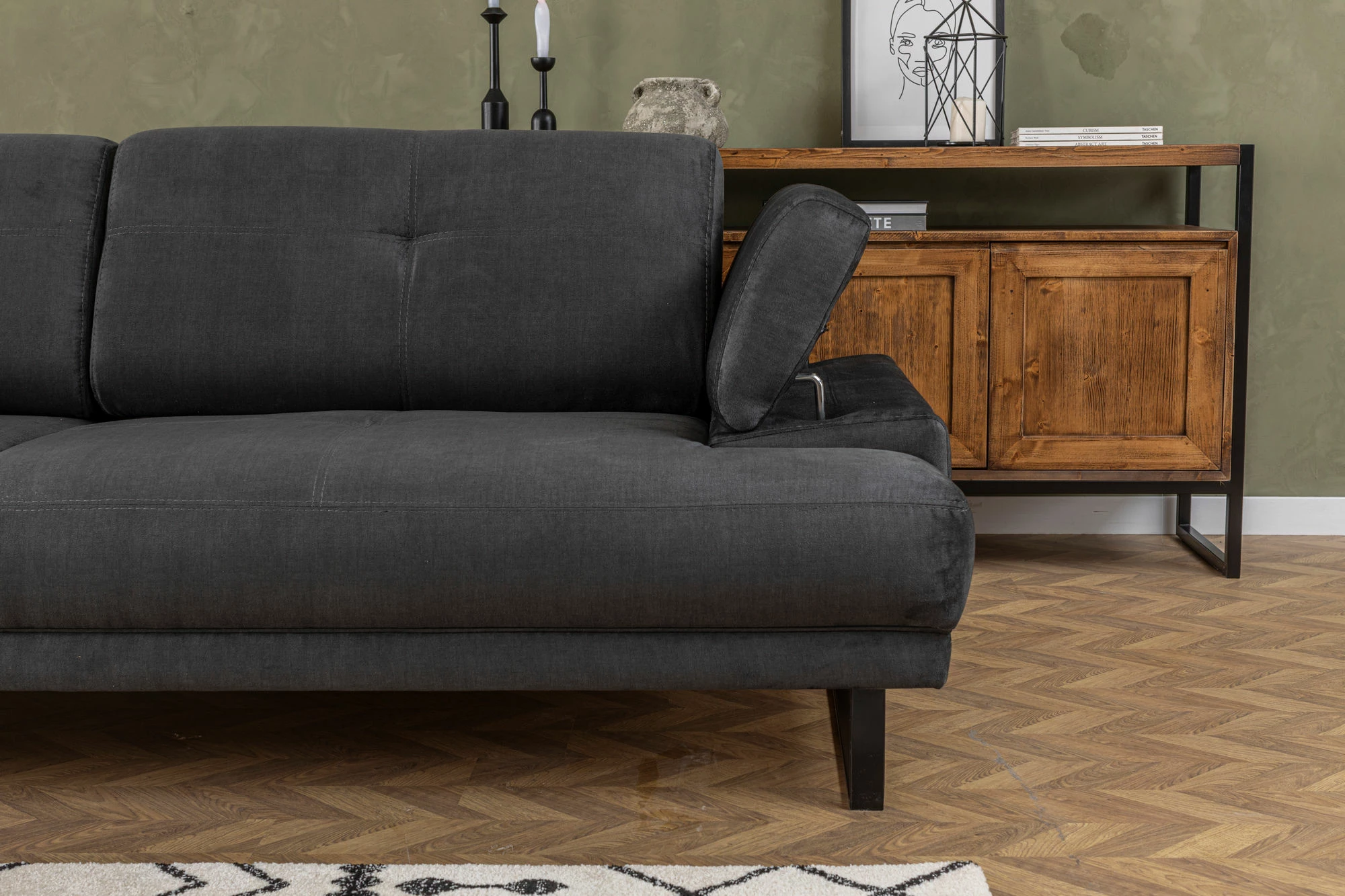 Divan-krevat 3 vendësh, Atelier del Sofa, Mustang, antracit