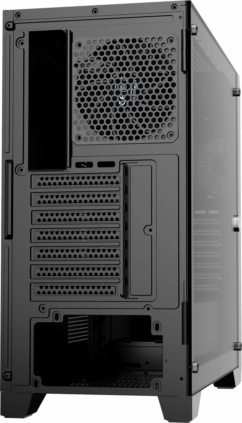 Kasë PREYON Nest Windy PRENW04B Midi Tower ATX/mATX/Mini-ITX, USB-C, tempered glass, 4x 120mm PWM fan, e zezë