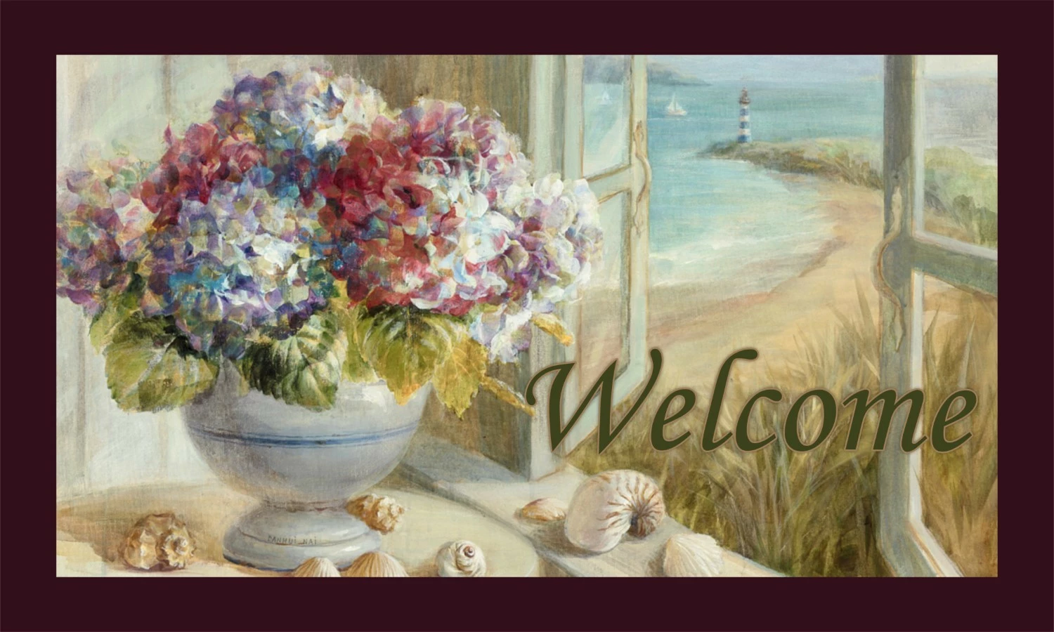 Shilte hyrëse PVC Aberto Design, peizazh, shumëngjyrëshe, 45x70cm