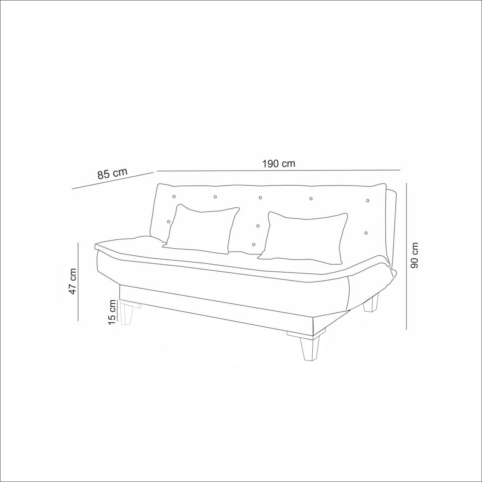 Set divan-krevat Atelier del Sofa, Santo-TKM04-1008, ngjyrë gri