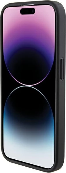 Mbështjellës Ferrari Grip Stand Metal Logo për iPhone 15 Pro Max, i zi