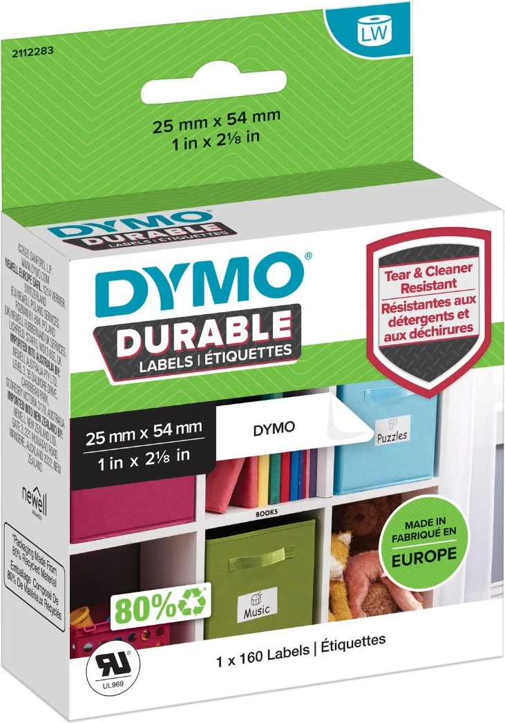 etiketa Dymo 2112283 25x54 mm durable të bardha 160 copë